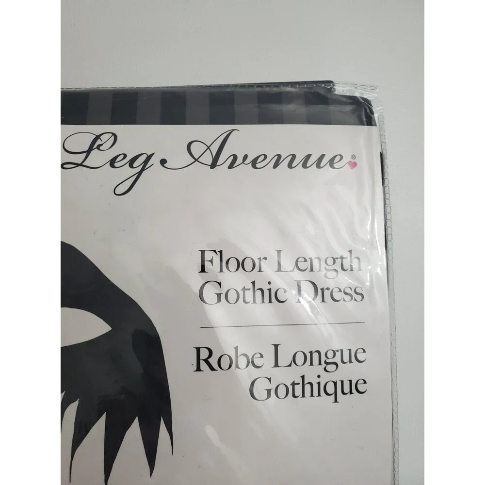 Womens Leg Avenue Black Long Witch Gothic Dress, M/L - Picture 3 of 6